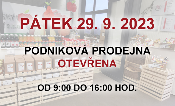 Pátek 29.9.2023 otevřeno