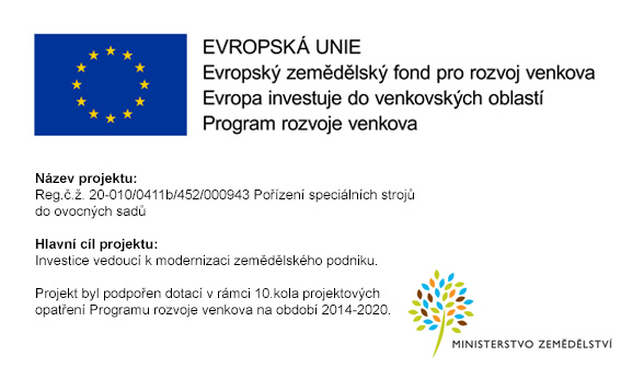 PRV-POŘÍZENÍ SPECIÁLNÍCH STROJŮ DO OVOCNÝCH SADŮ
